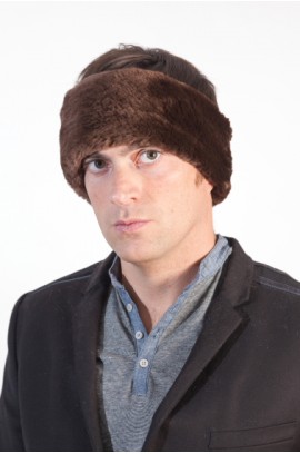 Beaver fur headband for men